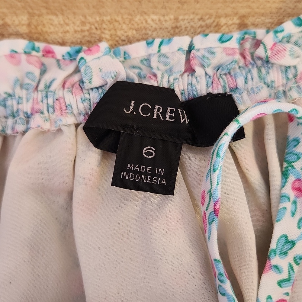 J. CREW Puff Sleeve Ditsy Tiered Midi Ruffle Floral Dress, size 6 - Picture 8 of 14